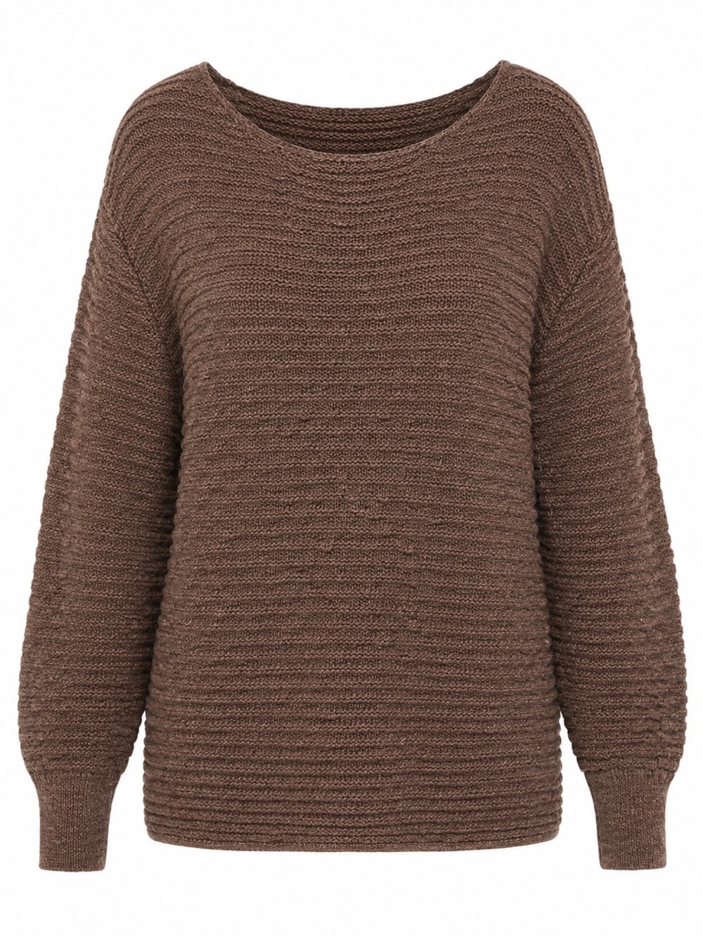Free People Textured Crewneck Sweater - Brown